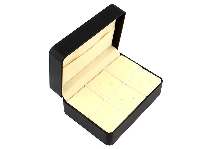 Free shipping brand new big Cufflinks Gift Box 6 pairs holder cufflinks tie clip set package 146mm*106mm*60mm PU coated