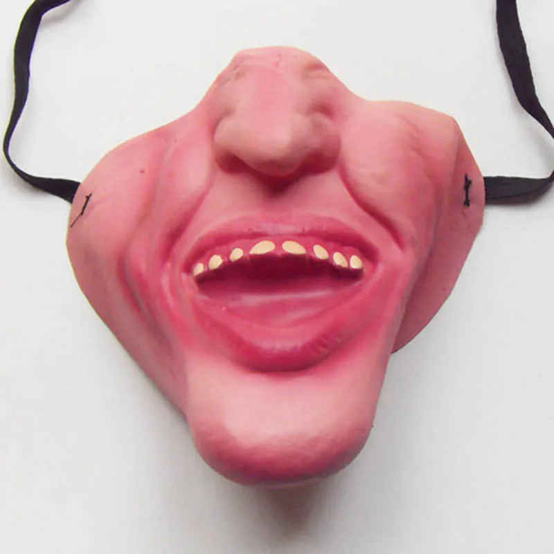 Pół twarzy straszne straszne maski impreza z okazji Halloween Decor zabawna impreza dla dorosłych maska lateksowa klaun przebranie na karnawał rekwizyty Masquerade Purim — zdjęcie 5