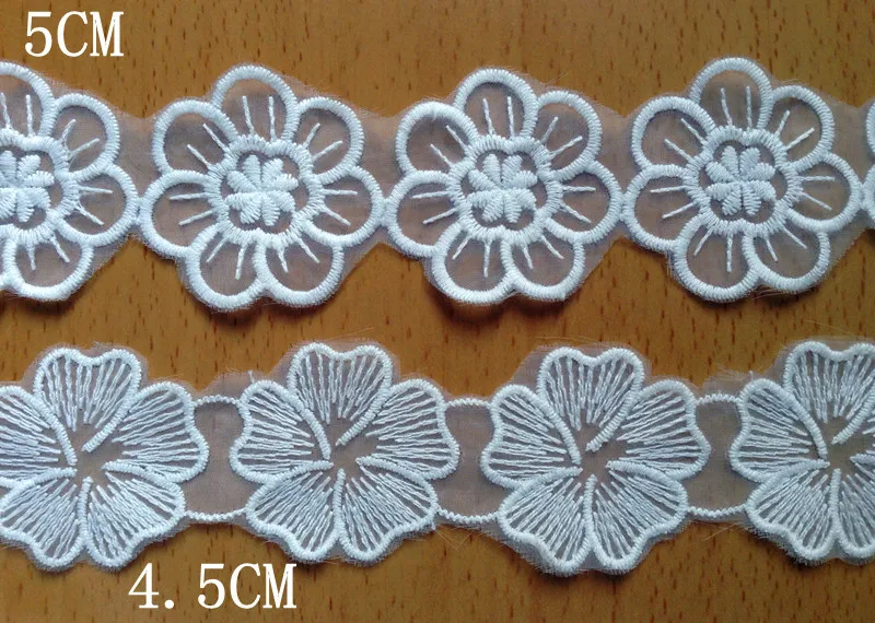 

4.5cm/5cm organza base cotton embroidery lace trimming,XERY0712A