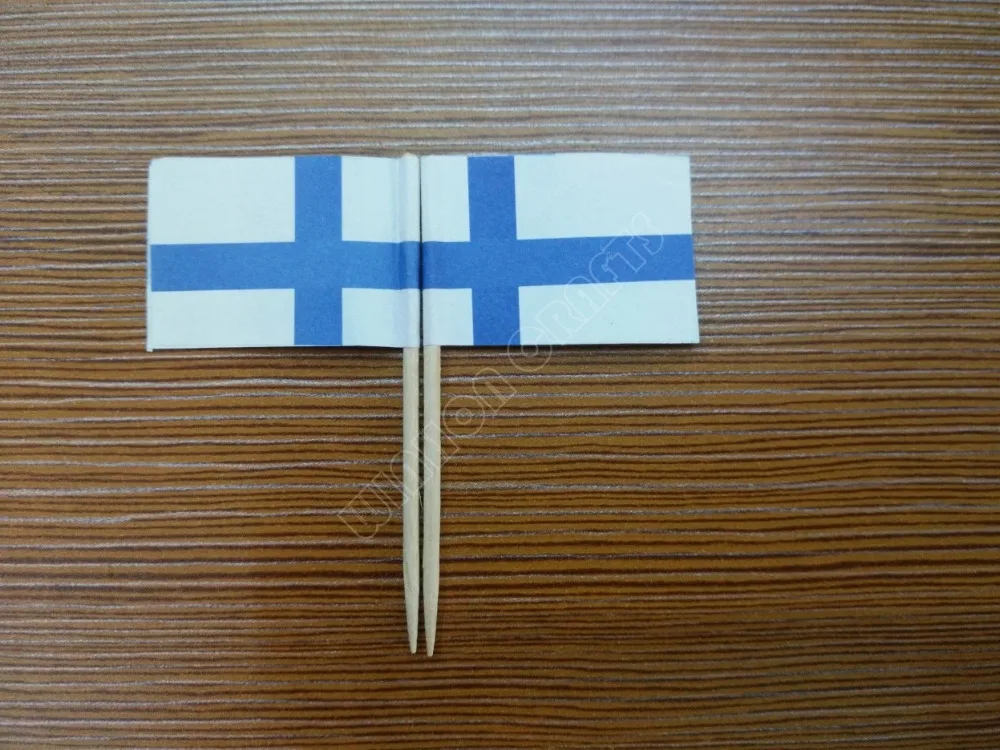 

300Pcs Pack Finland Toothpick Flag Paper Food Picks Cake Toothpicks Paper flags Cupcake Decoration Fruit Cocktail Sticks