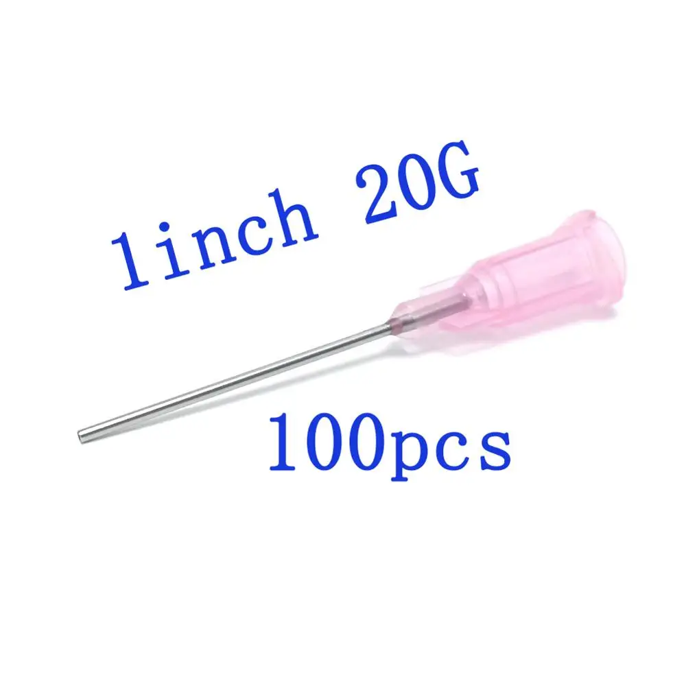 100pcs, Dispensing Needles with Luer Lock 20G x 1Inch Length,Blunt Tip Syringe Needle 20Ga For Industrial Mixing Many Liquid