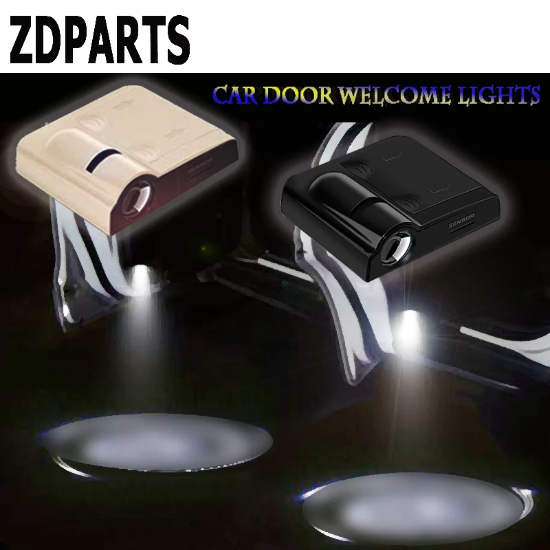 ZDPARTS 2pc Car Logo Door Welcome lights For Chevrolet Cruze Aveo Lacetti Captiva Renault Megane 2 3 Duster Logan Captur Clio 4