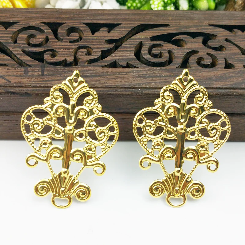 20pcs 40mm  Filigree    Wraps Metal Charms For Embellishment Scrapbook DIY Jewelry Metal Craft  Wraps