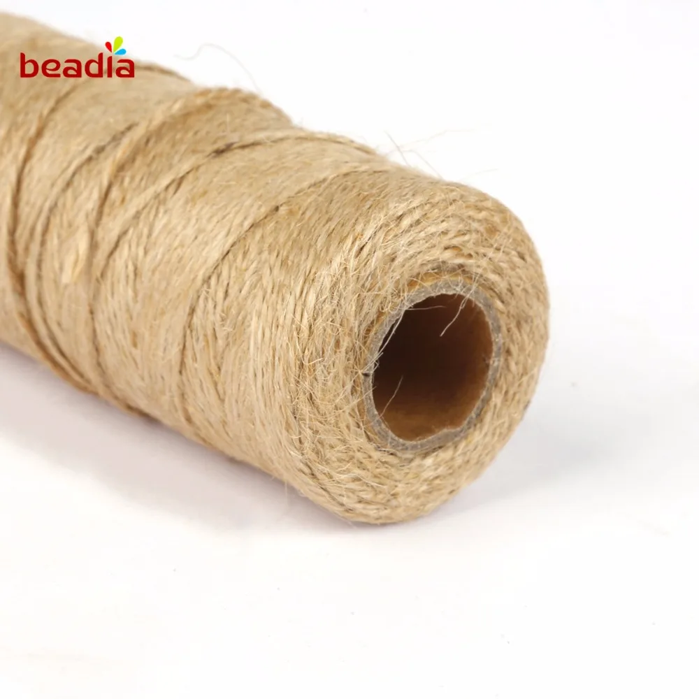 High Quality 100m/roll Natural Jute Burlap Hemp Rope Party Wedding Gift Wrapping Cords Thread DIY Event & Party Decor