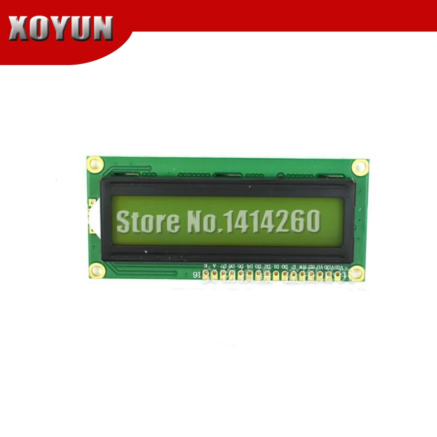 

Yellow green screen 1602 LCD LCD1602A LCD- 1602-5v 5V black font with backlight