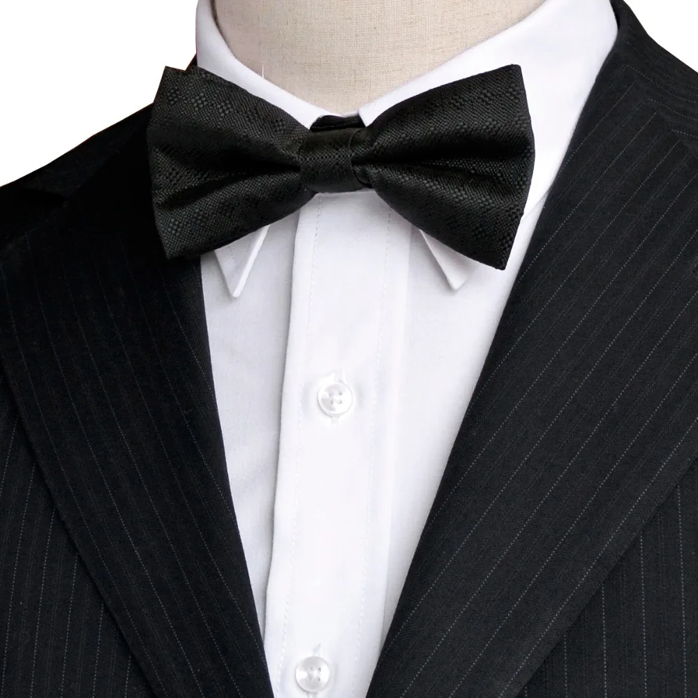 

Solid Black Navy Blue Gray Grey White Red Tuxedo Mens Bow Tie Pre-tied 100% Silk Adjustable For Men Free Shipping Wholesale