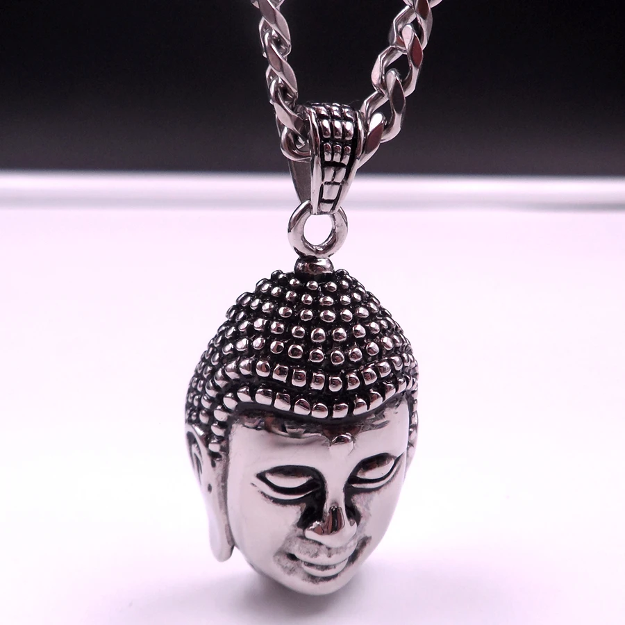 

Stainless Steel Hot selling Biker Buddha PENDANT Necklace Men's Holiday Gift 5mm 24'' Curb chain