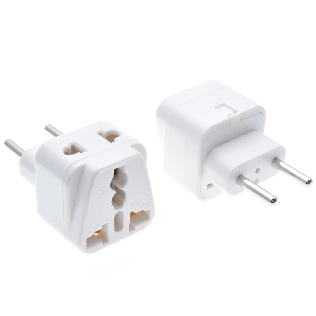 Universal Travel Socket 1 to 2 UK/US/EU/AU Outlet to EU/Brazil/Israel Splitter Plug Adapter Charger