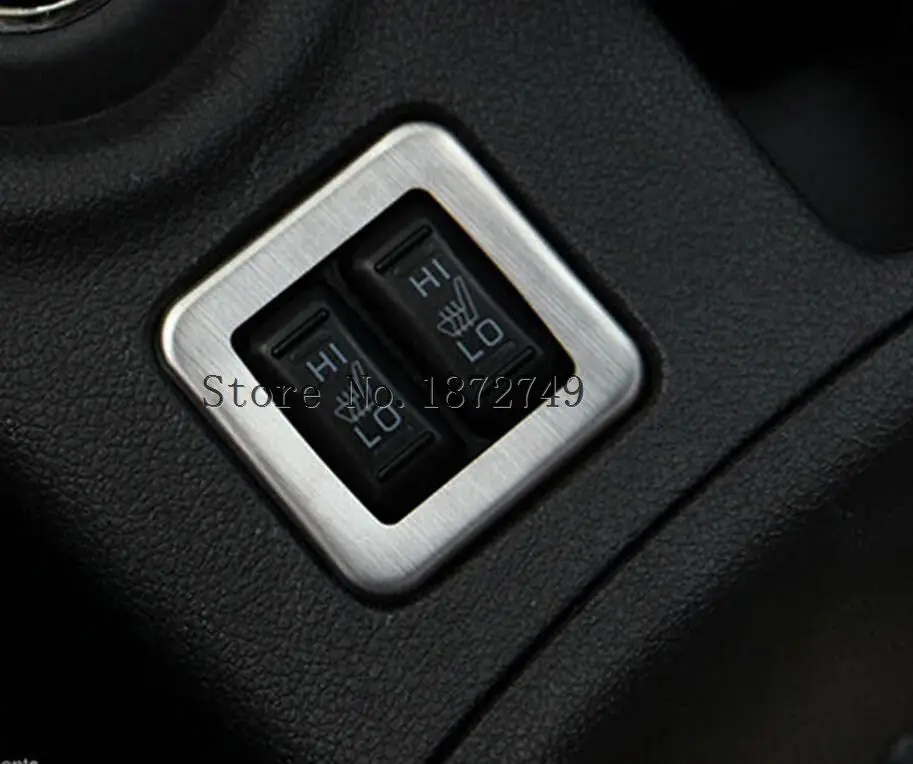 

For Mitsubishi Outlander 2013 2014 Car interior seat heating button decorative frame modification stainless steel trim 1pc