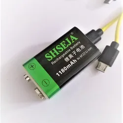 NOWY 1-20 SZTUK 1180 mAh micro USB Akumulator Lipo 9 V Bateria typu c Interfejs linii danych