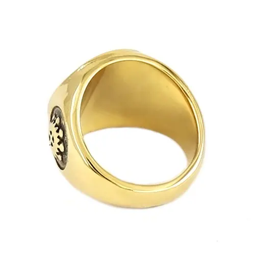 Illuminati Pyramid Eye Symbol Ring High Quality Stainless Steel Jewelry Silver Color Gold Motor Biker Men Ring Wholesale SWR0377