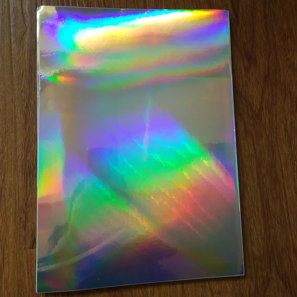 30 Sheets A4 self adhesive Plain holographic PP Film with sticker can print Label logo 210mm x 290mm laser film