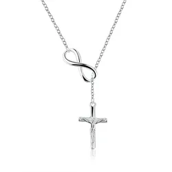 Wholesale Fashion Classice 925 Silver Chain Cross Pendants Necklaces For Women Engagement Wedding Party Jewelry Gift