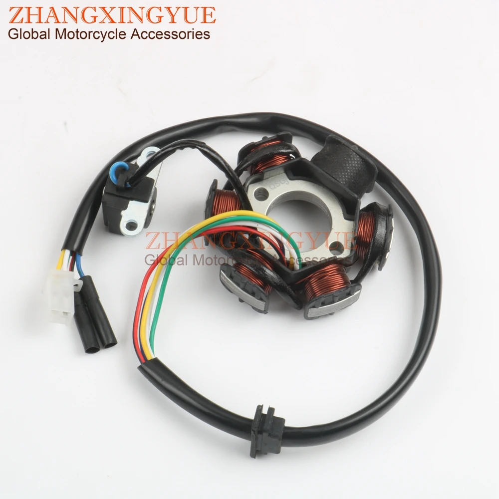Scooter Ignition Stator 6-8 coils for SYM Fiddle 2 Jet 4 Orbit 1 2 Symphony S SR Symply 1 2 125/150 GY6 152QMI 157QMJ 4-stroke