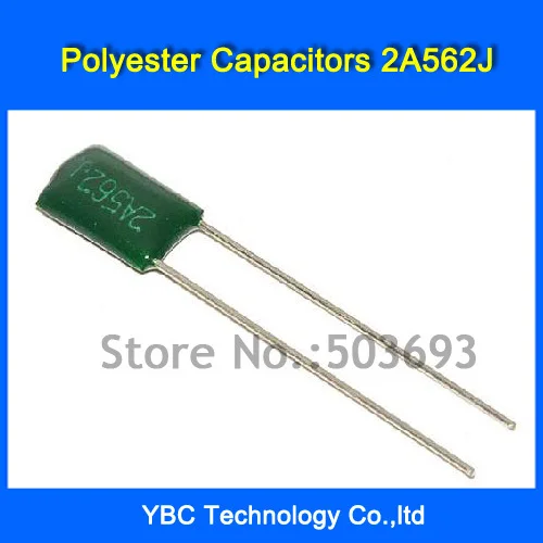 

500pcs/lot Polyester Film Capacitor 2A562J 100V 5.6NF 5600PF