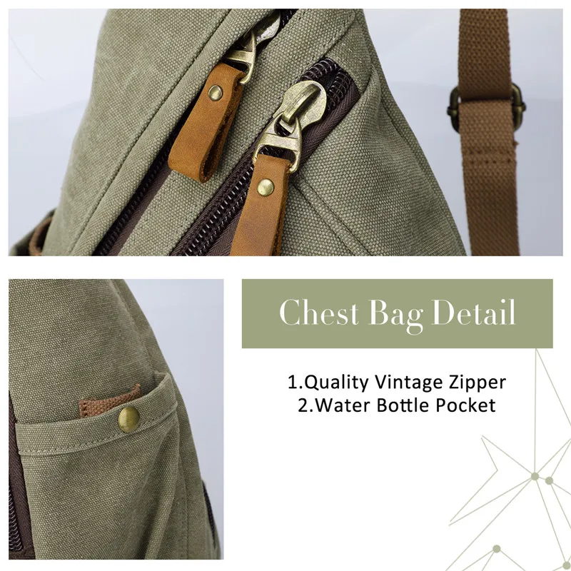 Men Women Casual Canvas Sling Bag Small Crossbody Shoulder Backpack Outdoor Cycling Hiking Travel Chest Bags