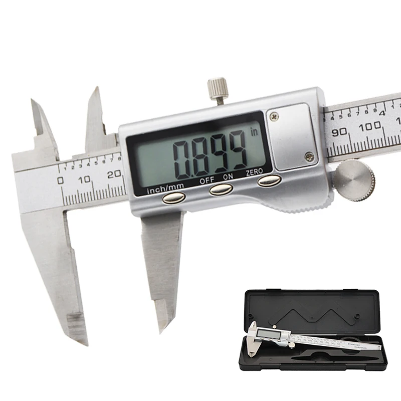 6in Digital Caliper Micrometer 150mm Stainless Steel Metal Casing Caliper Vernier Caliper Gauge  Electronic Caliper