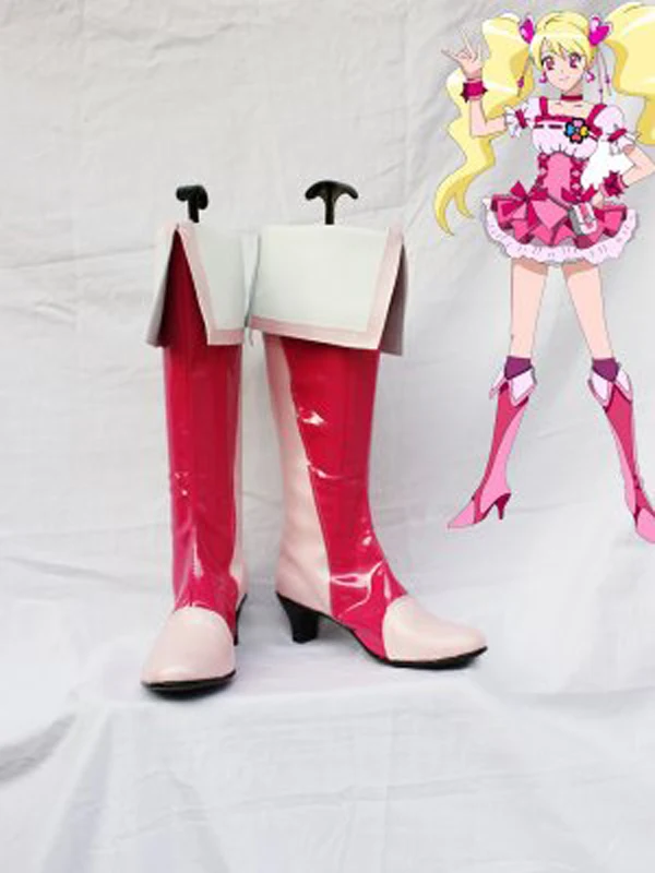 Pretty Cure 6 Cure Peach Cosplay Boots Shoes Anime Party Cosplay Boots Custom Made for Adult Women Shoes