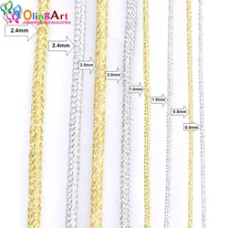 OlingArt 0.8mm/1.0mm/2.0mm/2.4mm Gold Silver Thread Color Line Chinese Knot String Knit Cord Ropes Line Wire DIY Jewelry Making