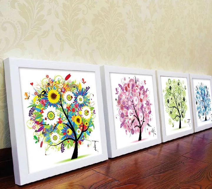 Needlework,DIY Cross stitch,Embroidery kit set,four season fortune flower tree Cross-Stitch kit scenic painting wholesale