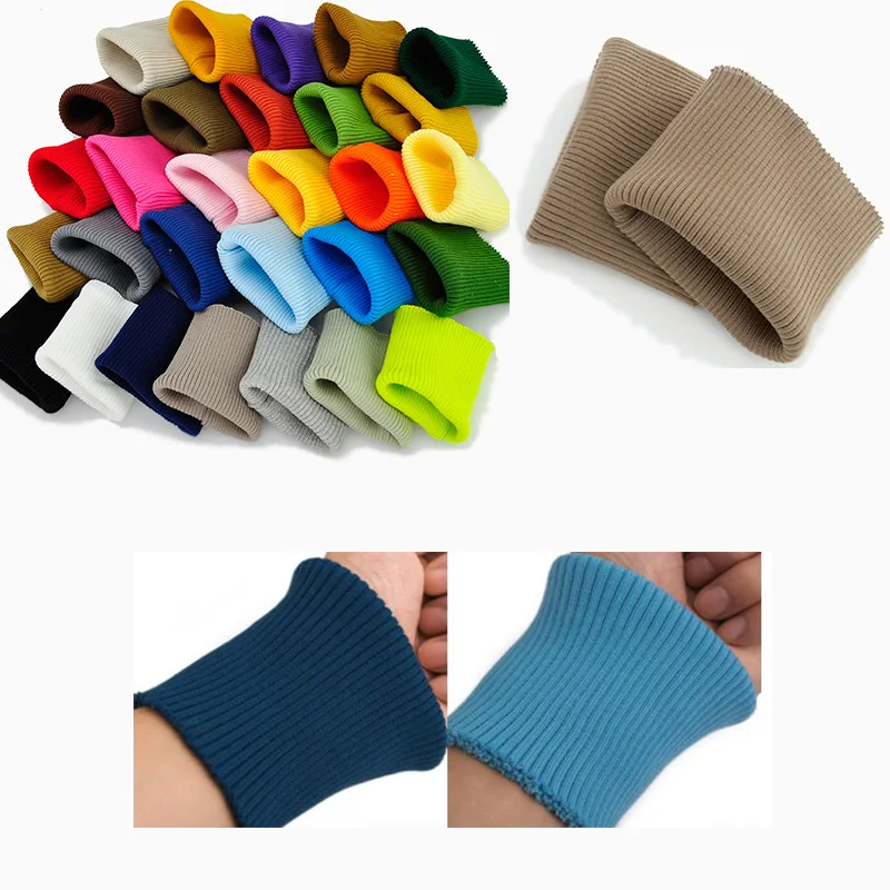 

New DIY 8*9CM Thicken Knit Rib Fabric Cuff Pair,Coat Cotton Stretch Soft Cuffing 1 Pair Thick ribbed cuffs