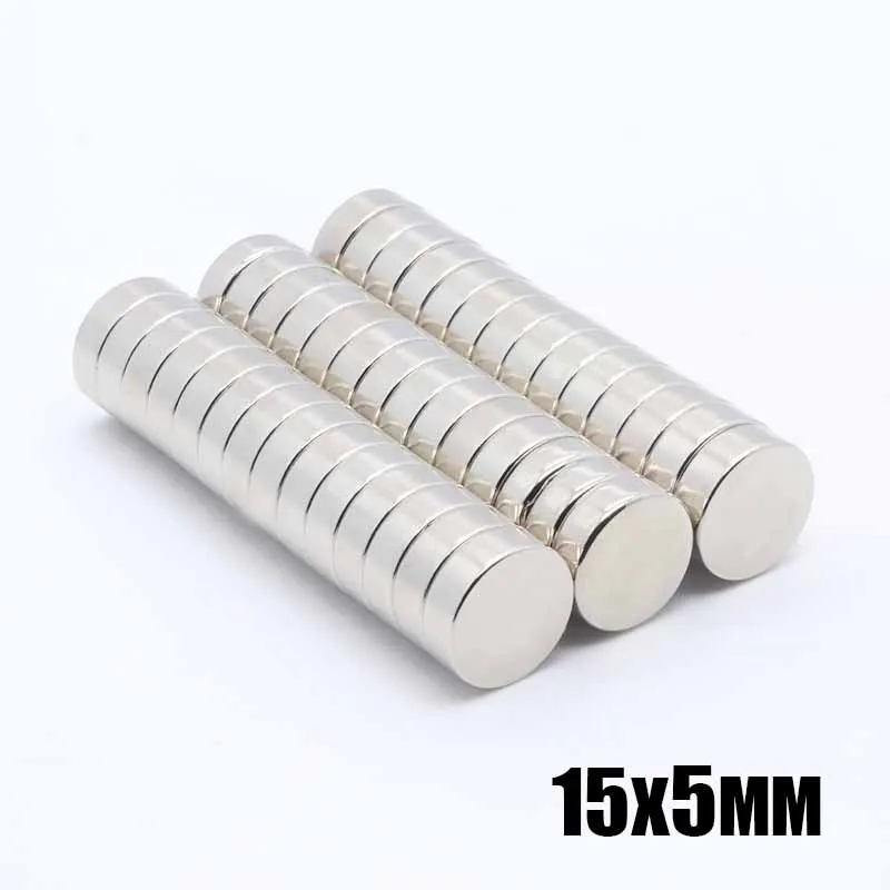 

50pcs 15x5 mm N35 NdFeB Super Strong Powerful Small Round Rare Earth Neodymium Magnets15x5 mm Magnets Disc 15*5mm