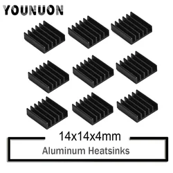 10 Pcs YOUNUON Schwarz 14x14x4mm Aluminium Kühlkörper Kühler Kühlkörper, elektronische Chip Kühlung Kühler Kühler für IC MOSFET SCR