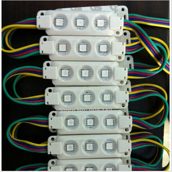 

5050 RGB 3leds white shell injection led module ,epistar chip,12V,0.75w, RGB led module 2 years warranty,led signs