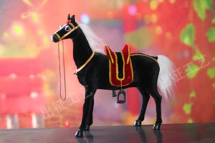 simulation black horse large 44cm toy hard model decoration gift h1226