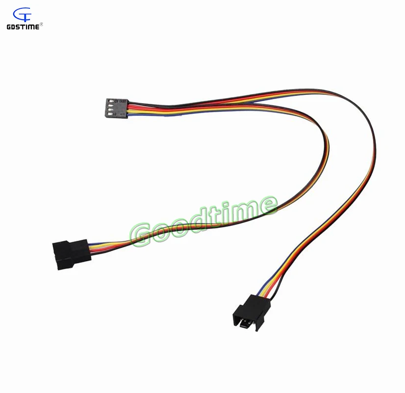 5pcs 4Pin to 2 x 4pin / 3pin PWM Convert Connector Extension Y-Splitter Adapter Cable For PC Compute Cooling Fan 300mm