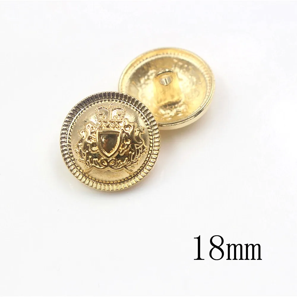 18mm 22mm 25mm 10pcs/lot Shield metal button gold sweater coat decoration shirt buttons accessories DIY JS-0198