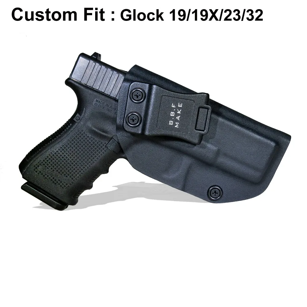 BBF Make IWB Carbon Fiber Woven KYDEX Gun Holster Fits: Glock 19 23 25 32 Cz p10c Inside Concealed Carry Pistol Case