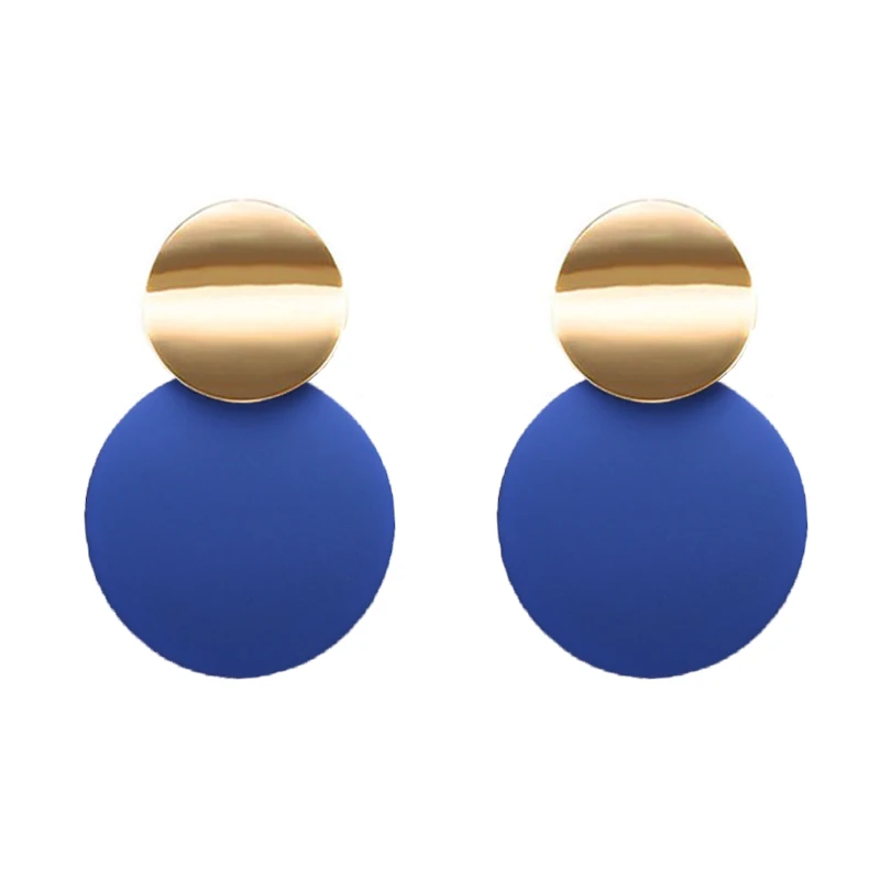 Fashion Round Sequin Dangle Earrings for Women Colorful Punk Metal Long Drop Earring Female Statement Bohemian Jewelry Gift