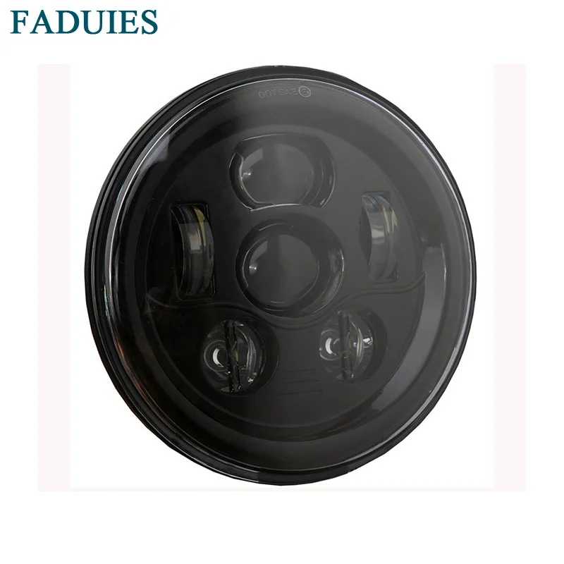 

FAUDIES New 7 inch Round Motorcycle lights 7" LED Headlight for Motorcycles Black 9 pcs Bulb