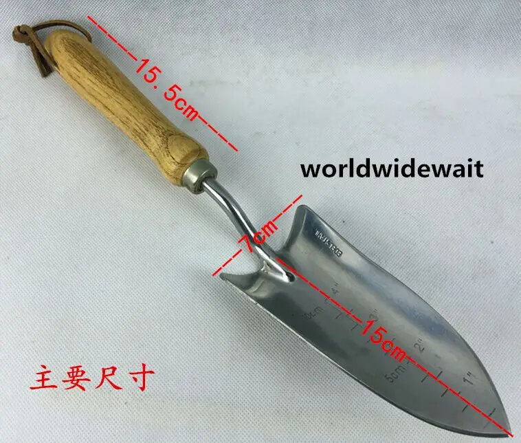 Stainless Steel Small Scale Shovel With Wooden Handle Garden Hand Tool