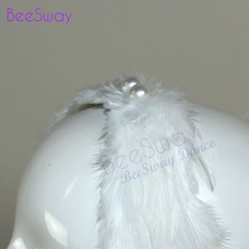 Black Swan Lake Ballet Headpiece Crown White Real Feather Headwear Headdress Hand Made Nutcracker Hair Headband Ballet diadem