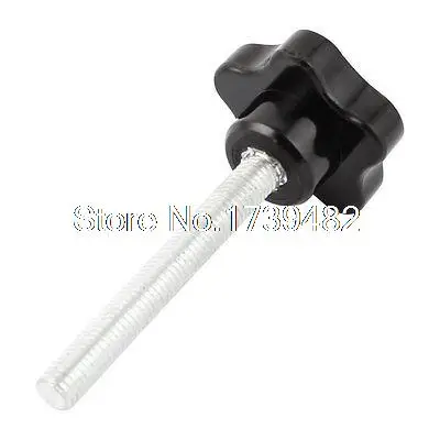 M10x80mm Thread 108mm Black Star Head Knob Tightening Screw for Machinery Latche