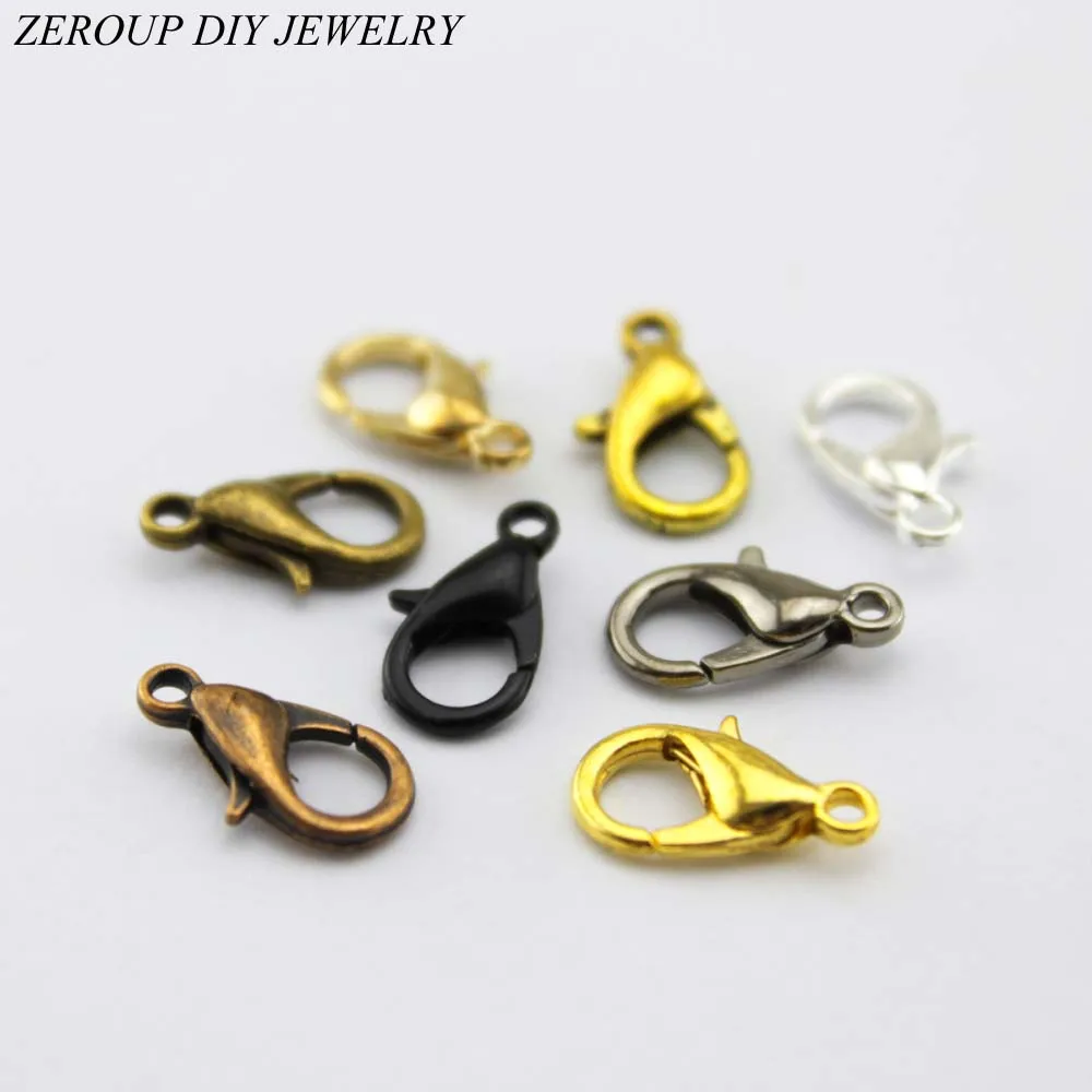 ZEROUP 50pcs Lobster Clasp Hooks for Necklace Chain Multicolor Clasp DIY Accessories Supplies for Jewelry Findings