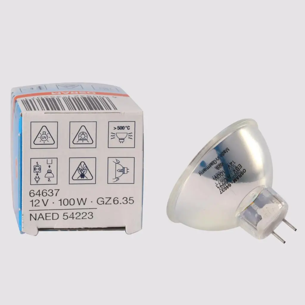 For 2pcs/lot,OSRAM 64637 12V 100W halogen lamp,12V100W GZ6.35 reflector long life EFP bulb,EX6 lights