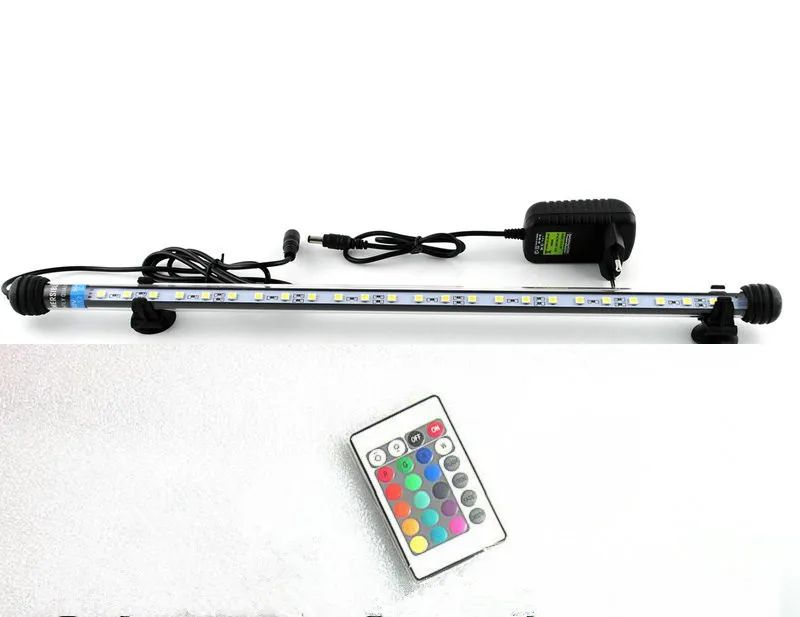 Remote controll 48cm 24led 5050SMD Light Bar Submersible strip submarine lamp multicolor RGB Aquarium Fish Tank tube Waterproof