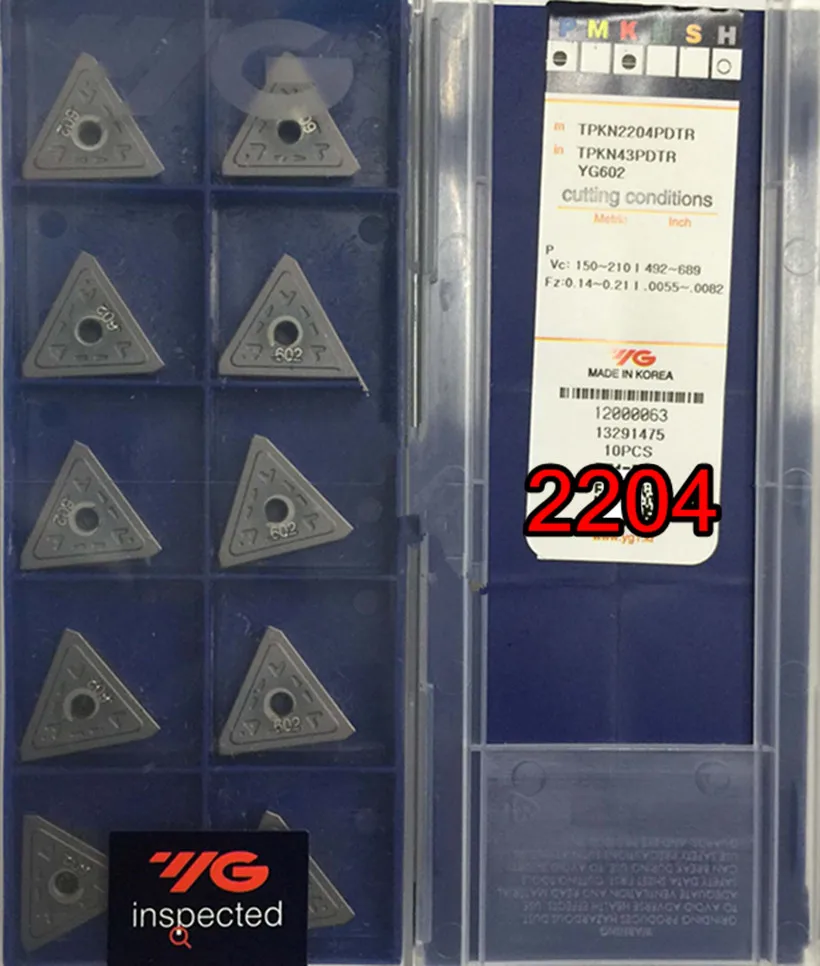 TPKN2204 TPKR2204 PDTR YG602 100% original YG-1 carbide insert Processing: stainless steel, steel, cast iron, etc