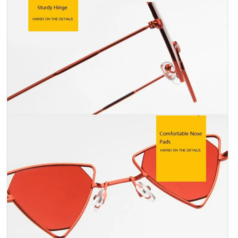 Yoovos – lunettes de soleil Punk pour femmes, lunettes de soleil Triangle Oculos, Vintage, cadre en métal ajouré, à la mode, Okulary, nouvelle