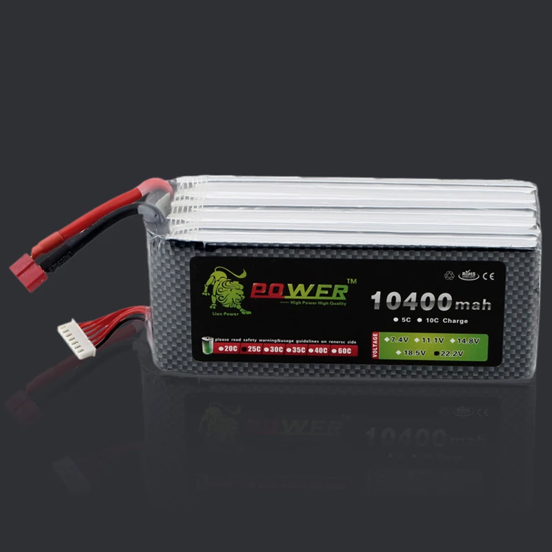 1 adet Orijinal Aslan Guc Lipo Pil 6 S 22.2 V 10400 MAH 25C Lipo pil RC Helikopter 6 Kanal Trex Akku RC Tekne Icin freeship