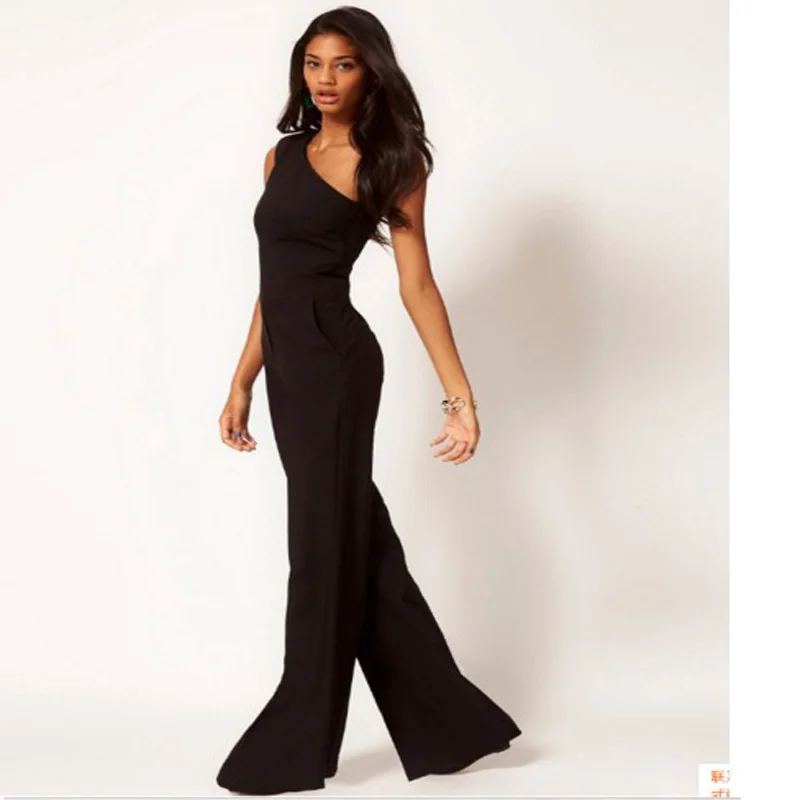 Free Shipping Ladies 2015 New fashion Pants Women sexy Rompers Femail one shoulder Jumpsuit