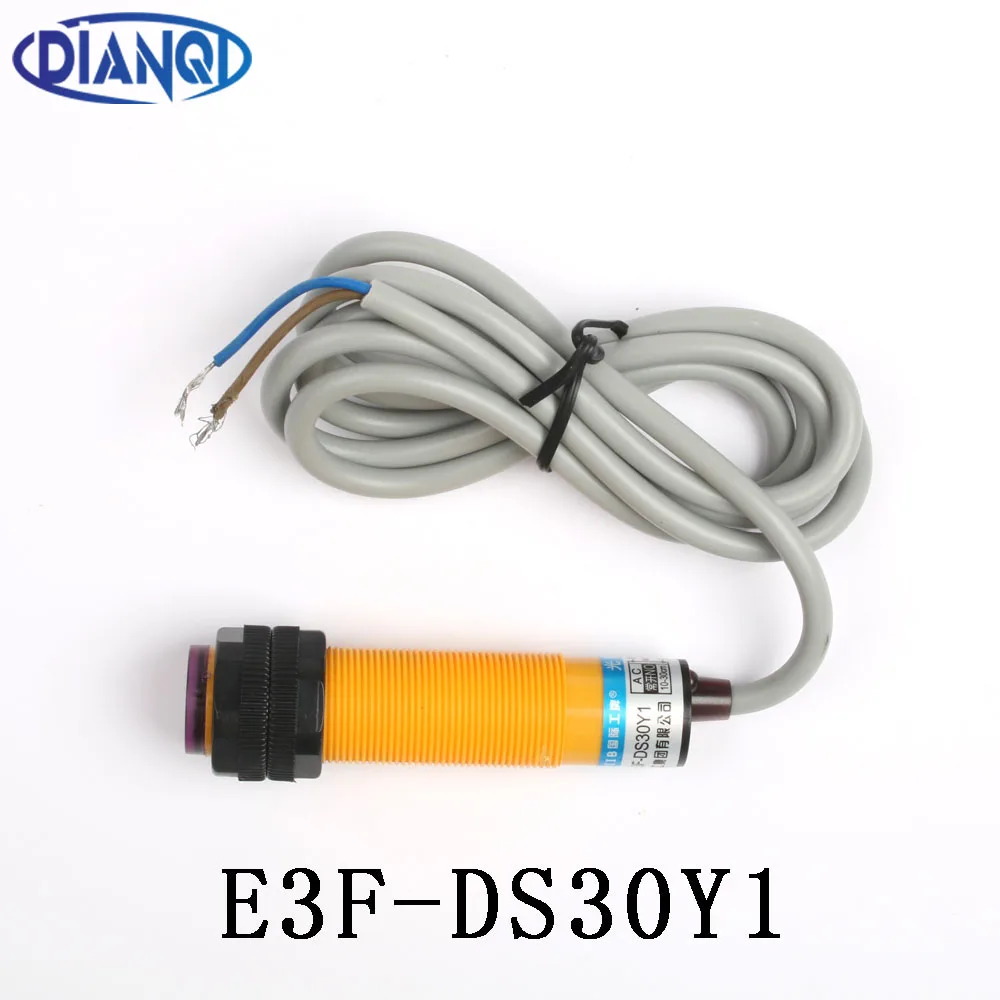 DIANQI Diffuse photoelectric switch sensor E3F-DS30Y1 AC NO diameter 18mm distance 10-30cm diffuse reflection Transducer