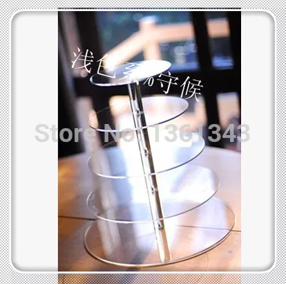 

Popular 5 Tier Round Clear Acrylic Dessert Tier Stand Cake Stand For Christmas Cupcake stand Display