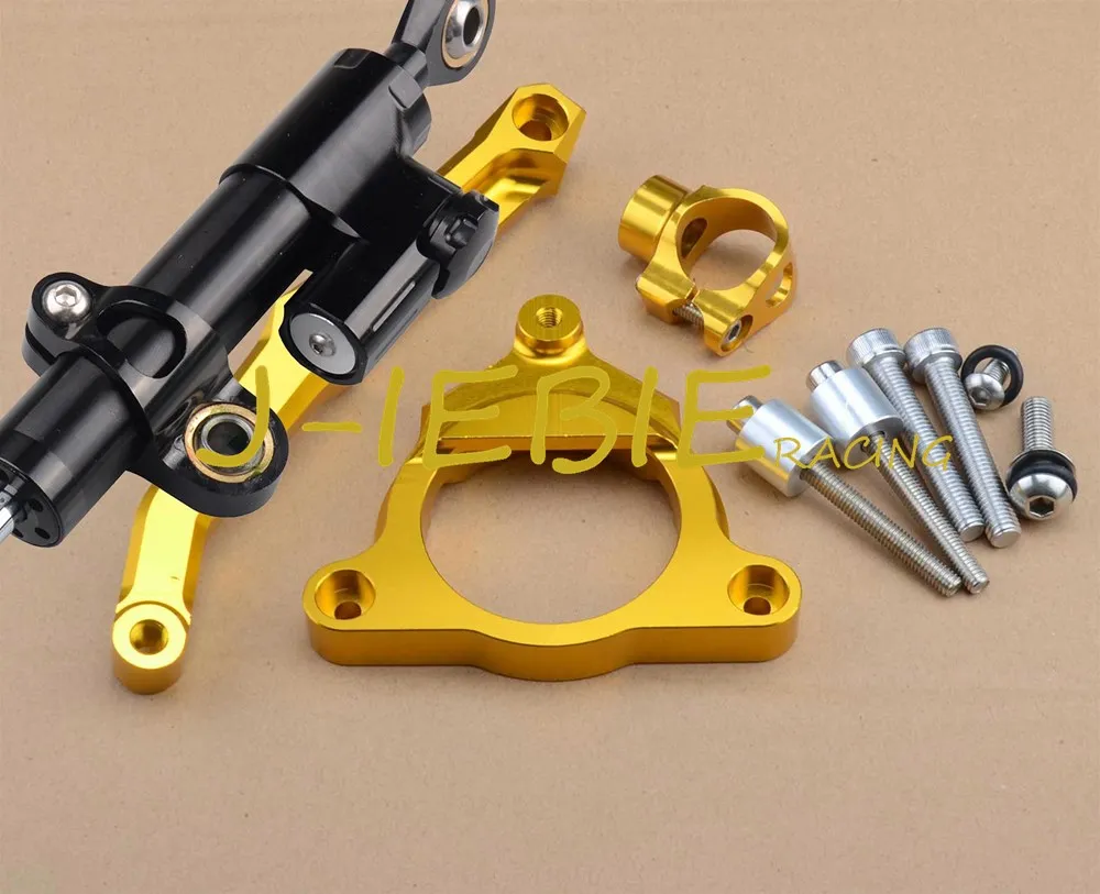 

CNC Steering Damper Stabilizer and Gold Bracket Mounting For Kawasaki Z800 2013-2016 2014 2015