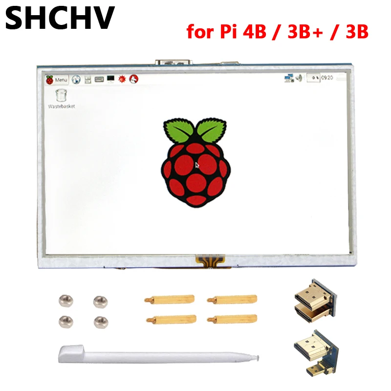 5 inch Raspberry Pi 4 Display HDMI-compatible LCD 800*480 TFT Backligh Touch Screen for Raspberry Pi 3 Model B Plus 3B PC Laptop