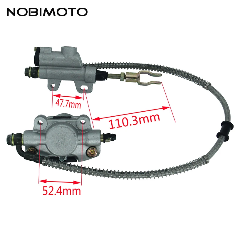 Motorcycle Hydraulic Rear Brake System Assembly Master Cylinder Caliper Fit For 200cc 250cc Dirt Bike Pit Bike ATV Quad DS-131