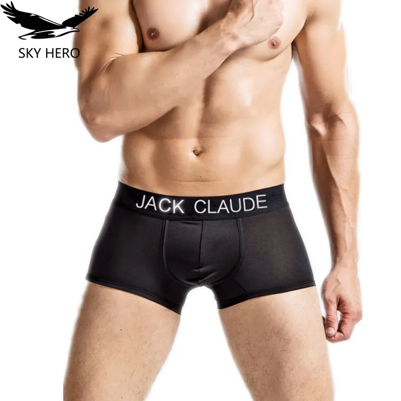 Cueca boxer masculina, cueca boxer sexy de bambu, roupa de dormir